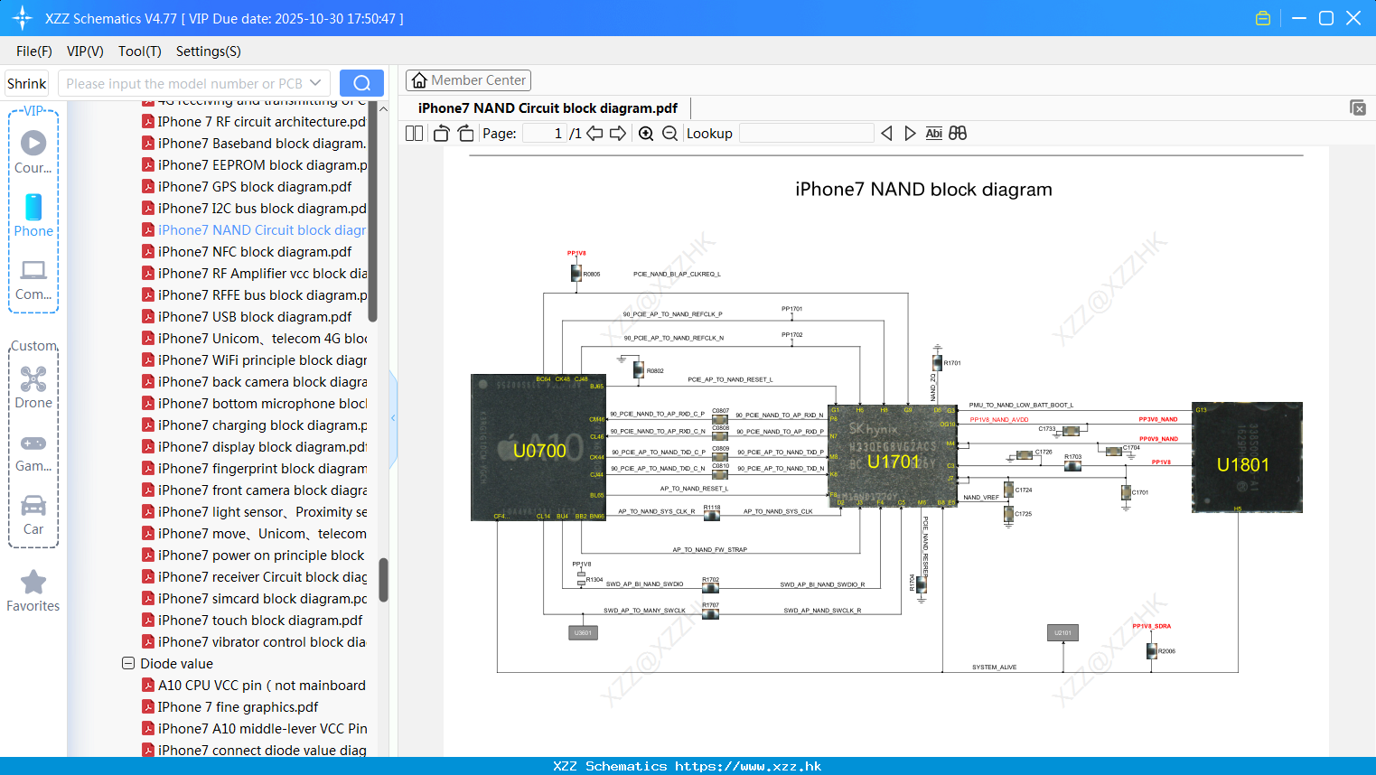 IPhone7 NAND Circuit Block Diagram